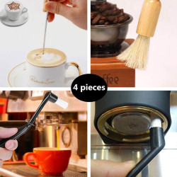 4 Pcs Coffee Machine Cleaning Set Coffee Grinder Coffee Machine Group Head Cleaning Brush Art Pen